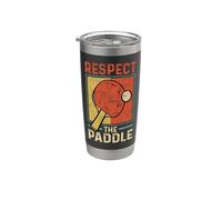 Ping Pong Table Tennis Retro Vintage Respect The Paddle Stainless Steel Insulated Tumbler