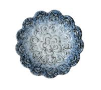 Pingansoon Vintage-Inspired Ceramic Jewelry Dish - Handcrafted Floral Trinket Trays in Luxe Glazed Porcelain | Antique-Style Ring Holders for Vanity & Dresser Décor (1, Sunflower light blue white)