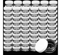 PINGEUI 100 Pcs 5ml /5g Cosmetic Pots, Empty Round Cosmetic Containers with Lids, Mini Sample Containers Pots Travel Pots for Creams, Nail Polish, Lip Balm, Glitter, Art Crafts
