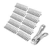 PINGEUI 100 PCS Metal Beach Towel Clips, 5.5 cm Stainless Steel Clothespins Greenhouse Clamps Laundry Clip Have a Strong Grip for Netting Holding Quilt Heavy Clothing, Silver