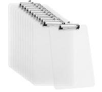 PINGEUI 12 Pack A4 Transparent Clipboard, Clear Plastic Clipboards with Low Profile Clip, Heavy Duty Clipboard for Home, School, Office, Business, Work