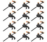 PINGEUI 12 Pcs 4 Inch Quick Grip Clamps, Ratchet Bar Clamps, One Hand Quick Release Bar Clamp Tools, Multi-Purpose Woodworking for Manual Work, DIY Craft Projects