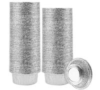 PINGEUI 125 Pack 10 oz Round Foil Pie Dish, 12cm Aluminium Foil Tin Pie Cases Foil Trays for Pies, Tart, Quiche, Pastries and Cake