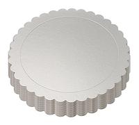 PINGEUI 15 Pack 12 Inch Round Cake Boards, 2mm Thick Silver Cardboard Scalloped Cake Circles Base, Cake Boards Round Circle Cakeboard Base Cake Plate for Party Wedding Favor, Cake Decor