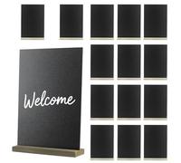 PINGEUI 15 Pcs Chalkboard Signs with Stands, A5 Black Double Sided Chalk Boards, Mini Blackboard with Removable Base for Weddings, Parties and Food Message Tabletop Board, 22.8 x 15.3 x 5 cm