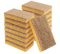 PINGEUI 16 Pack Biodegradable Kitchen Sponges Eco-Friendly, Compostable Scourer Sponges, Washing Up Sponge Natural Cellulose Dish Sponges for Kitchen, Bathroom, Household