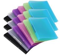PINGEUI 18 Pack A4 2-Ring Binder, 23mm Spine Colored Folder Document Organiser Flexible Plastic File Folder for School Home Work Office Travel