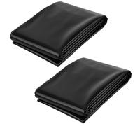 PINGEUI 2 Pack 2x3M Black Plastic Sheeting Heavy Duty, Thick Large Polythene Sheeting Waterproof Sheets for Gardening Insulation Building Rubble Protection