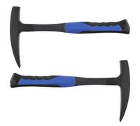 PINGEUI 2 Pack 32oz Rock Pick Hammer, 33.5 cm with Shock Reduction Grip, Duckbill Pointed & Flat Head for Mining, 2.2 lbs