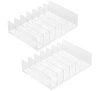 PINGEUI 2 Pack Eyeshadow Palette Organiser, Acrylic Eyeshadow Palette Holder 7-Grid, Clear Makeup Palette Organiser for Nail Polish Eyeshadow Cosmetics Lipstick