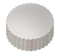 PINGEUI 30 Pack 8 Inch Round Cake Boards, 2mm Thick Silver Cardboard Scalloped Cake Circles Base, Cake Boards Round Circle Cakeboard Base Cake Plate for Party Wedding Favor, Cake Decor
