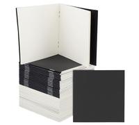 PINGEUI 40 Pack Small Blank Notebooks, Mini Pocket Notebook Small Notepad, Black Kraft Cover Plain Notebooks for Travelers Office Writing Note Making Plans, 10.5x10.7cm
