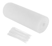 PINGEUI 40cm x 10m Chicken Wire Mesh Roll, Plastic Mesh Fencing with Cable Ties, Garden Fence Poultry Breeding Netting Balcony Temporary Fencing for Yard, White