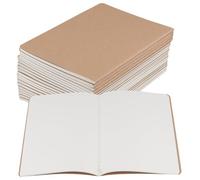PINGEUI 50 Pack A5 Kraft Notebooks, Kraft Notepad with Stitched Binding, Blank Notebook 72 Pages Bulk for Office School Use