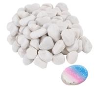PINGEUI 50 PCS White Pebbles for Painting, 5-8cm Painting Rocks, Hand Painted Stone River Rocks for Arts and Craft DIY Decoration