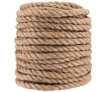 PINGEUI 50M/164 ft Jute Rope, 10 mm Twisted Thick Jute Twine String, Braided Hemp Rope for DIY Arts Crafts, Gardening, Bundling, Home Decoration Yellow