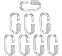 PINGEUI 8 Pack 3/8"(10mm) Quick Link, Stainless Steel Chain Links Connector, M10 Heavy Duty D Shape Threaded Quick Link for Trailer, Swing, Hammocks, Cable, Camping, 2200 Lbs Load Limit