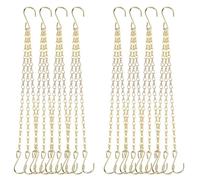 PINGEUI 8 Pack Gold Hanging Baskets Chains, 16 Inch Heavy Duty Metal Hanging Basket Chain Decorative Chains with S Hook, Plant Hanger Indoor Outdoor Replacement Hanging Chains