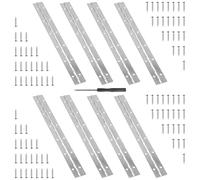 PINGEUI 8 PCS 12 Inch Piano Hinges, Heavy Duty Piano Hinge with 96 Screws, Stainless Steel Continuous Metal Hinge with Holes for Wood, Cabinet Door, Window