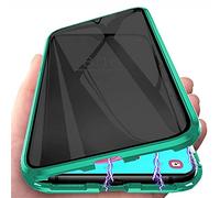 PingGoo Privacy Magnetic Case for Samsung Galaxy S21 Plus, Anti Peep Tempered Glass Full Body Case, Front & Back 9H Tempered Glass, Privacy Screen Protector Metal Frame Anti Spy Case Cover, Green