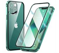 Pingoo Case for iPhone 17, Magnetic Titanium Adsorption Metal Bumper with Front and Back Transparent Tempered Glass Flip Cover 360 Degree Full Body Protective Case for Men Women