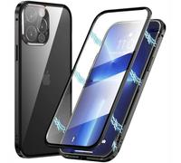 Pingoo Case for iPhone 17 Pro Max, Magnetic Titanium Adsorption Metal Bumper with Front and Back Transparent Tempered Glass Flip Cover 360 Degree Full Body Protective Case for Men Women