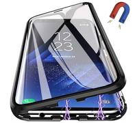 Pingoo Case for OPPO Find X8 Pro, Magnetic Titanium Adsorption Metal Bumper with Front and Back Transparent Tempered Glass Flip Cover 360 Degree Full Body Protective Case for Men Women