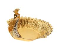 PINGSHI Boutique UK Creative Peacock Fruit Tray,Exquisite Golden Small Plate,Candy Nuts Snack Serving Storage Trays for Table Organizer