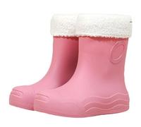 PINGSHI Boutique UK Mid-Calf Waterproof Rain Boots, Lightweight Non-Slip Outdoor Garden Boots with Comfort Lining(Pink 1,EU 37-38)
