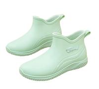 PINGSHI Boutique UK Women's Non-Slip Waterproof Rain Boots, Short Sports & Kitchen Water Boots with Warm Lining(Teal,EU 36)