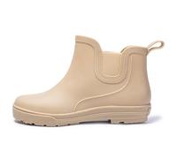 PINGSHI Boutique UK Women's Short Rain Boots Waterproof Slip-On Wading Shoes, Non-Slip Kitchen Work Boots Outdoor Overshoes(Khaki,EU 39)