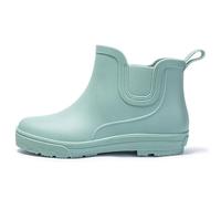 PINGSHI Boutique UK Women's Short Rain Boots Waterproof Slip-On Wading Shoes, Non-Slip Kitchen Work Boots Outdoor Overshoes(Light Green,EU 40)