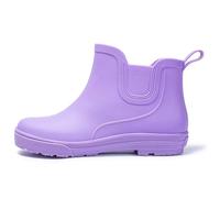 PINGSHI Boutique UK Women's Short Rain Boots Waterproof Slip-On Wading Shoes, Non-Slip Kitchen Work Boots Outdoor Overshoes(Lila,EU 39)