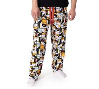 Pingu Mens Multicoloured Lounge Pants | Drawstring Character Pyjama Bottoms for Lounging & Relaxing | Casual Wear | Cartoon Design | Comfortable Loungewear Merch - Medium