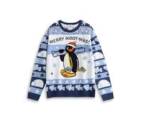 Pingu Merry Noot-mas Unisex Blue Christmas Jumper | Long Sleeve Crew Neck with Festive Cartoon Print | Holiday Wear for Christmas | Fun Character Knitwear Merch - X-Large
