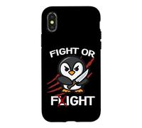 Pinguin Antarktis Seevogel Fight Or Flight Humor Pinguin Case for iPhone X/XS