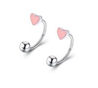 Pingyongchang 16G Cute Heart Snake Bite Jewelry, Lip Rings Snake Bites, Horseshoe Tragus Hoop Jewelry for Lip Piercing, Titanium Septum Daith Tragus Threaded Body Piercing Ring 8mm 10mm 12mm-2PCS