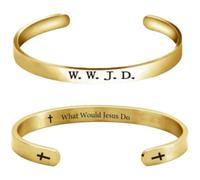 Pingyongchang 1Pcs WWJD Stainless Steel Prayer Bangle Cuff Open Bracelets What Would Jesus Do Engraved Cross Bible Verse Bracelet Women Men Inspirational Religious Christian Jewelry, Metal, alloy
