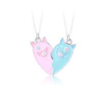 Pingyongchang 2-3Pcs Friendship Matching Necklace Heart Pendant BFF Necklaces Cute Alpaca Burger Fries Best Friend Necklace Jewelry Gift for Women Girls, S, Zinc, No Gemstone
