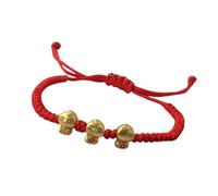 Pingyongchang 2025 Chinese New Year Snake Red String Bracelets Chinese Zodiac Feng Shui Lucky Amulet Animal Snake Charm Bracelet New Year Jewelry Gifts for Women Men, S, Zinc, no gemstone