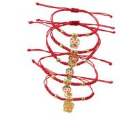 Pingyongchang 2025 Chinese New Year Snake Red String Bracelets Chinese Zodiac Feng Shui Lucky Amulet Animal Snake Charm Bracelet New Year Jewelry Gifts for Women Men, S, Zinc, no gemstone
