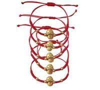 Pingyongchang 2025 Chinese New Year Snake Red String Bracelets Chinese Zodiac Feng Shui Lucky Amulet Animal Snake Charm Bracelet New Year Jewelry Gifts for Women Men, S, Zinc, no gemstone