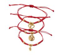 Pingyongchang 2025 Chinese New Year Snake Red String Bracelets Chinese Zodiac Feng Shui Lucky Amulet Animal Snake Charm Bracelet New Year Jewelry Gifts for Women Men, S, Zinc, no gemstone