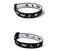 Pingyongchang 2Pcs WWJD HWLF Matching Bracelet What Would Jesus Do He Would Love First Handmade Braided Bracelets for Women Men Inspirational Religious Christian Jewelry Gift, 9.25 inches, Metal