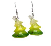 Pingyongchang 3D Christmas Tree Earrings for Women Cute Funny Handmade Xmas Snowman Resin Dangle Drop Earrings Christmas Holiday Festival Party Jewelry Gift, Metal Resin, No Gemstone