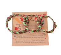 Pingyongchang 3Pcs First Day of School Colorful Neon Rope Bracelet Cute Handmade Adjustable Family Bracelet with Message Card for Mother Daughter Dad Son Back to School Gifts, Metal, alloy