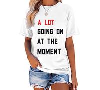 Pingyongchang A Lot Going On at The Moment T Shirt Oversized Country Music Concert for Women Loose Nashville Music Lover Shirts, White, S