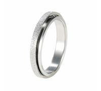 Pingyongchang Anxiety Rings Titanium Steel Spinner Fidget Band Ring for Women Inspirational Relieving Anxiety Wedding Promise Lucky Statement Jewelry Comfort Fit Size 6 to 10, 5 UK, Metal, No Gemstone