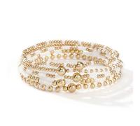 Pingyongchang Bohemian Colorful Beaded Stackable Stretch Bracelets for Women Men Surfer Multilayer Bangles Elastic Summer Beach Vacation Mother's Day Wedding Gifts, M, Acrylic Resin, no gemstone