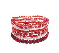 Pingyongchang Boho Colorful Beads Stackable Bracelets Set for Women Handmade Multicolor Seed Crystal Layered Stretch Bracelets Retro Country Holiday Beach Trendy Jewelry Gifts, S, Resin, no gemstone